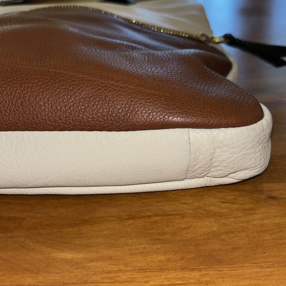 FOSSIL BUCKET HOBO TOTE Leather Tri-Color EUC & Strap Crossbody 2-Way Bag Boho - Picture 12 of 17